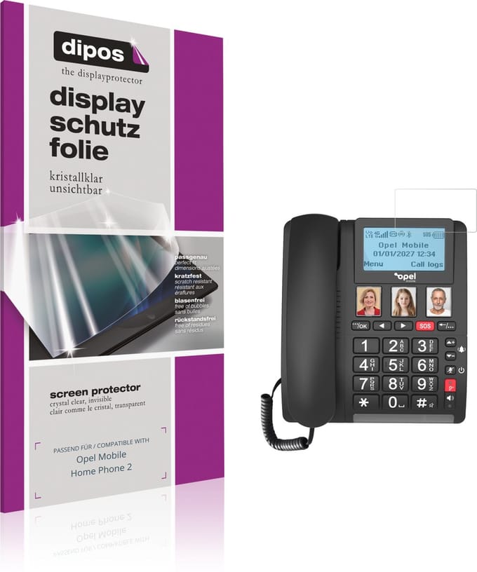 dipos – 4x Beschermfolie geschikt voor Opel Mobile Home Phone 2 | Krasbestendige & heldere Screenprotector Ultra-Thin