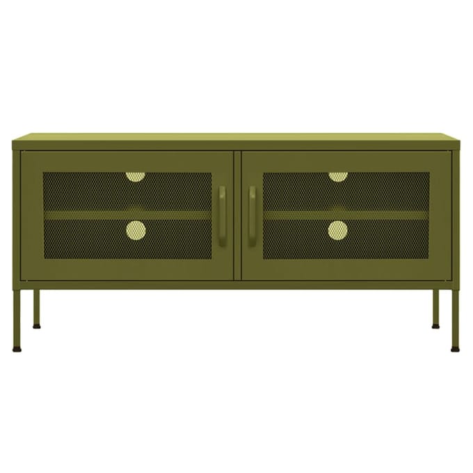 vidaXL - Tv-meubel - 105x35x50 - cm - staal - olijfgroen