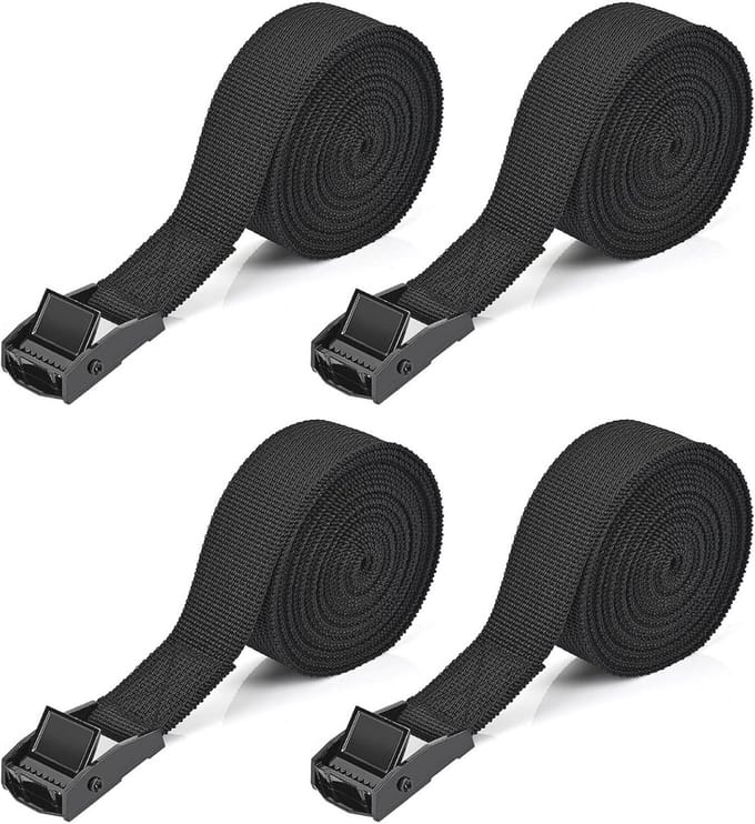 Verstelbare Spanbanden met Ratel - 4 Stuks 2,5 m x 2,5 cm voor Auto, Fiets en Bagage