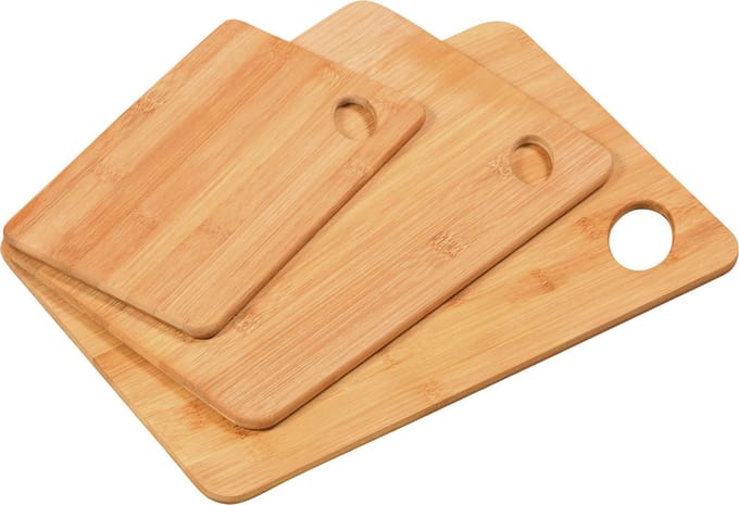 Kesper Keuken voedsel bereiden snijplanken - set 3x stuks - bamboe hout - verschillende formaten