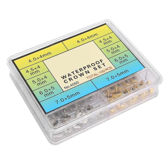 Kit d'outils de réparation et de remplacement professionnel pour couronne de montre avec boîte blue