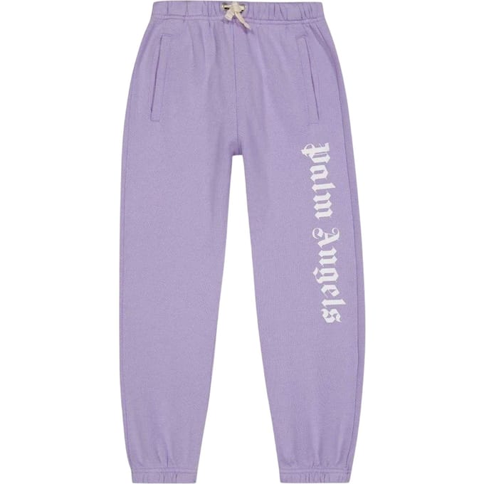 Palm Angels Kinder/Kinder Joggingbroek met logo (Lila/Wit)