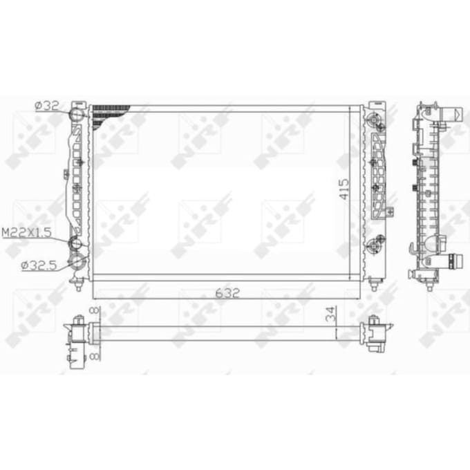Radiator, motorkoeling NRF 59101