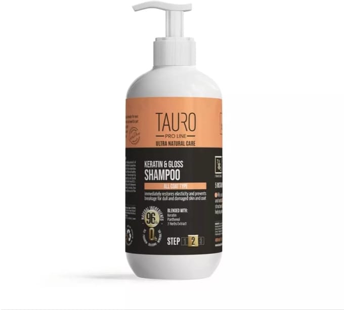 Tauro Pro Line - Keratin & Gloss Shampoo - Shampoo - Honden - natural care - hondenshampoo