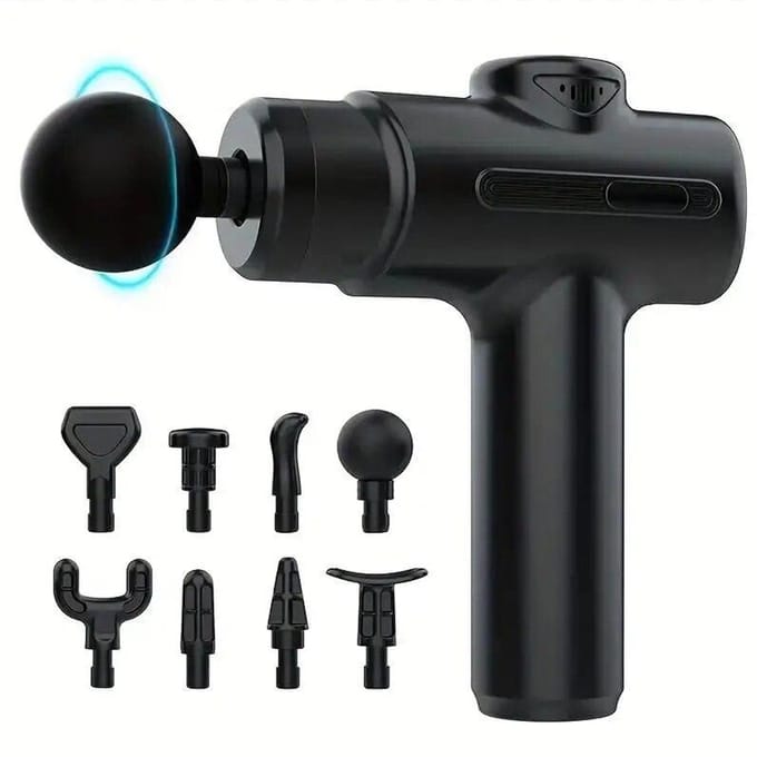 Diepe weefselmassagepistool voor het hele lichaam Rug Nek Massager Oplaadbare Handheld Percussie met 8 Hoofden