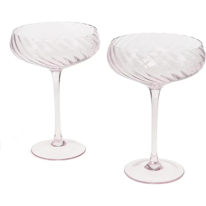 Gestreepte coupe cocktailglazen Rex London