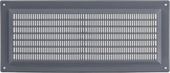 Grijs Ventilatierooster 300x130mm met Insectenbescherming – Kunststof