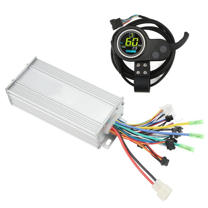 48V 60V 1000W Elektrische Scooter Motor Controller Kit met 2 in 1 Rond Kleuren LCD Paneel Duim white