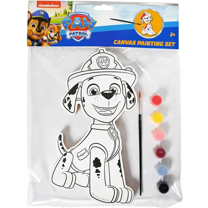 Johntoy PAW Patrol schilderen canvas Marshall met verf en penseel.