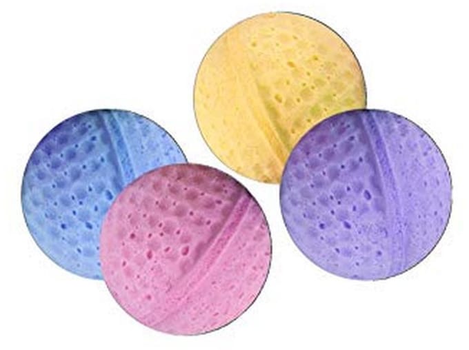 Speelgoed voor Katten - 4 Sponge Balls in Diverse Kleuren, 4 cm Diameter