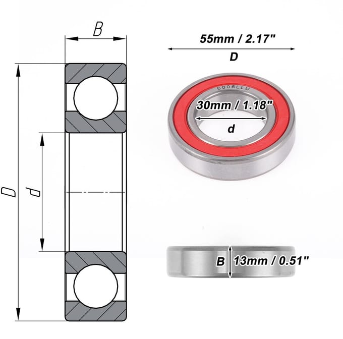 Dailygoods - Diepe Groef Kogellagers met Dubbele Rubber Afdichting