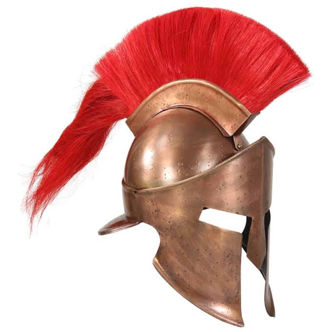 Griekse Krijgerhelm Antieke Replica LARP Koper Staal brown