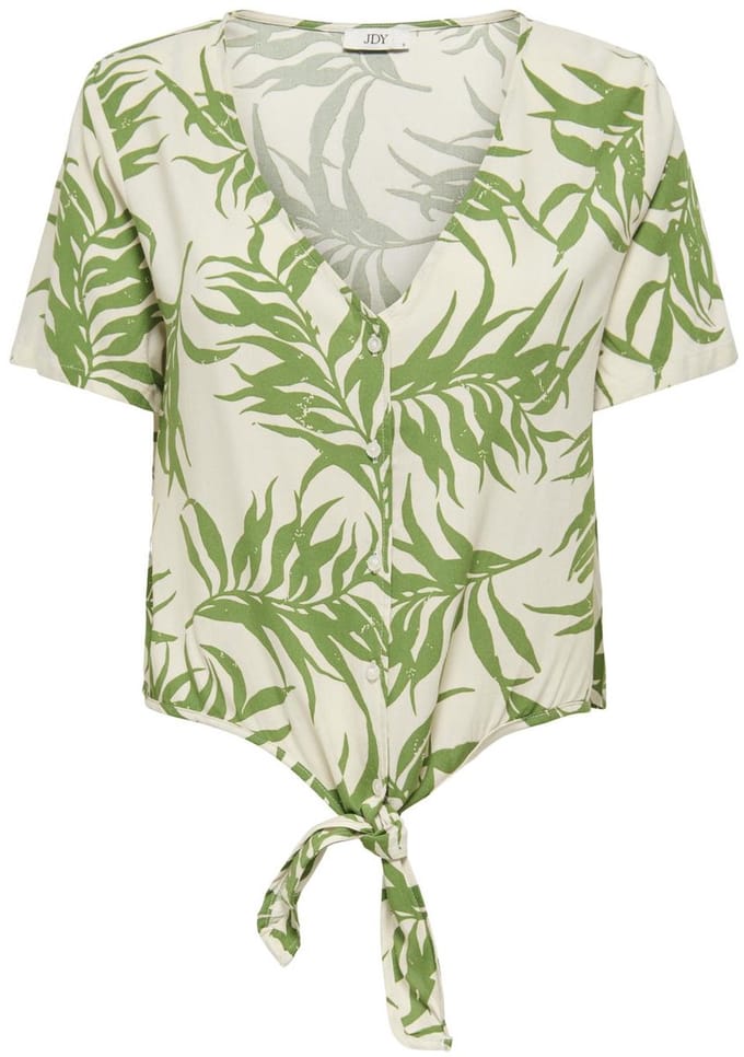 JDY - JDYSEZEN LIFE S/S KNOT SHIRT WVN DIA - Dames Top - Sandshell