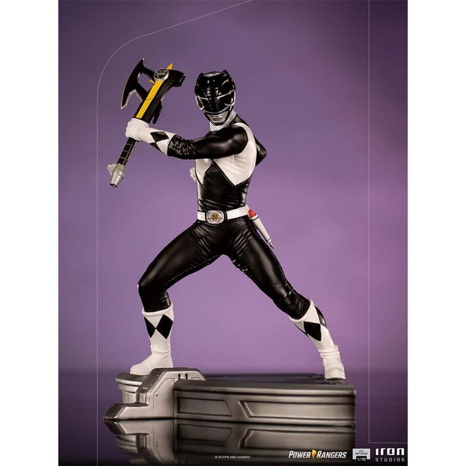 Iron Studios Black Ranger BDS Mighty Morphin Power Rangers Art Scale 1/10 Collectible Statue (17cm)