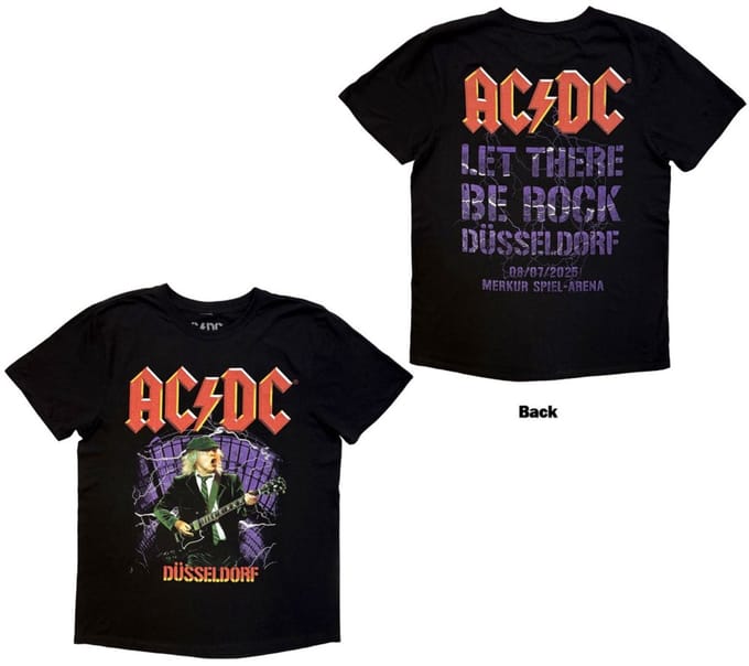 AC/DC - Let There Be Rock Dusseldorf EU Tour '25 Heren Tshirt - M - Zwart