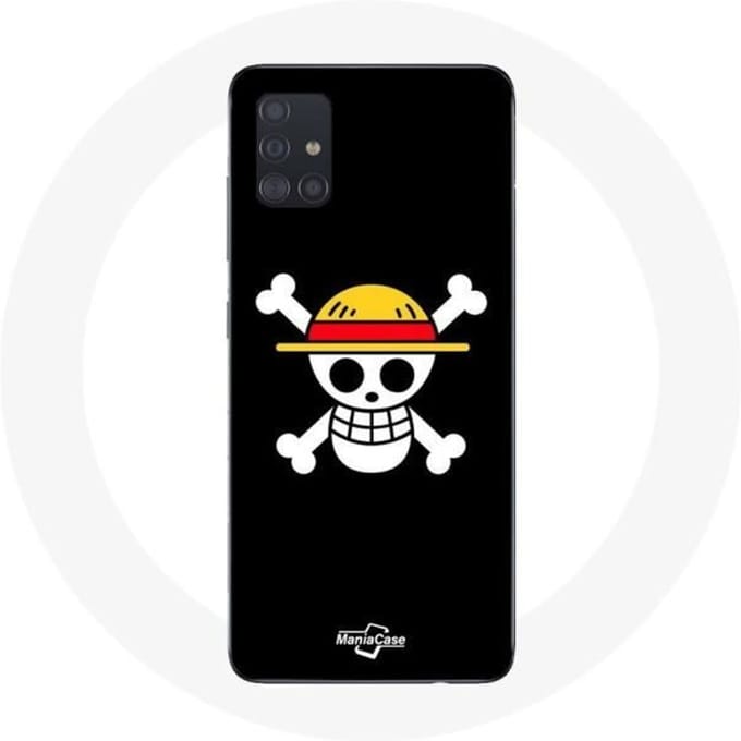 Case voor Samsung Galaxy A71 One Piece Manga Skull Zwarte Achtergrond