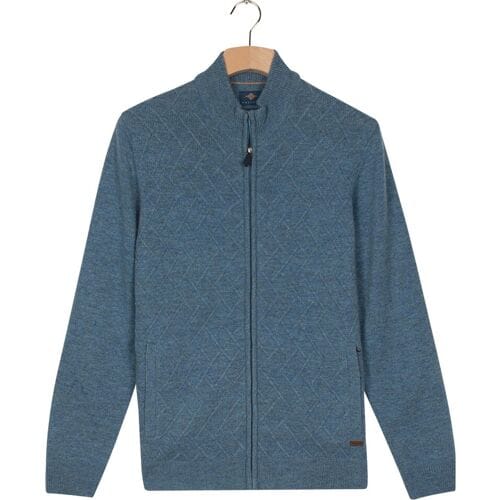 Baileys Vest Full Zip Front Body Structure Knit Mid Denim Blue / male