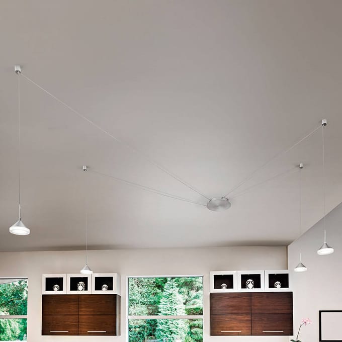 Fabas Luce LED hanglamp Isabella, 4-lamps, alu