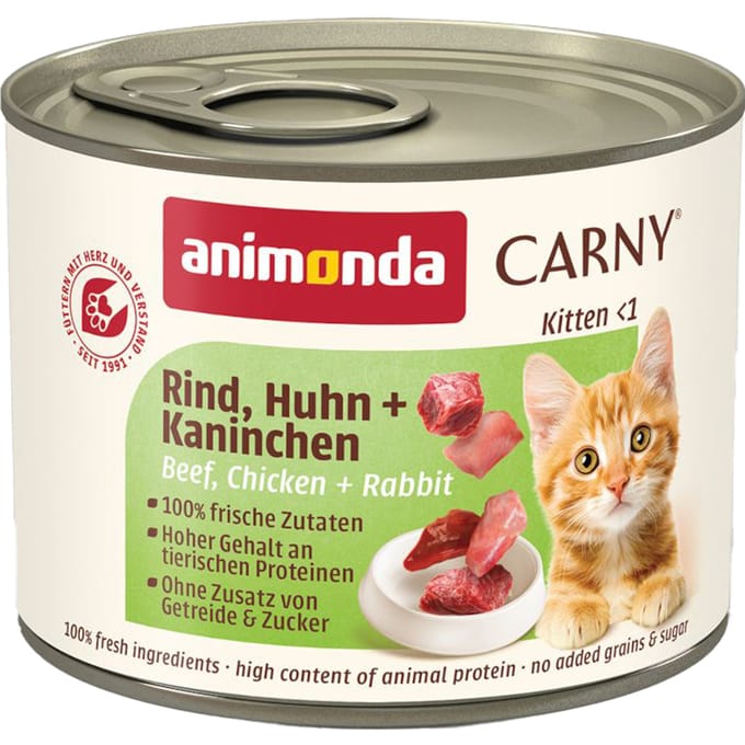 Kattenvoer Animonda Carny Kitten Kip Kalfsvlees Konijnenvlees 200 g