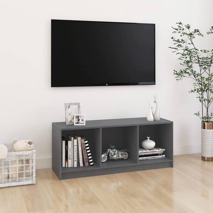vidaXL - Tv-meubel - 104x33x41 - cm - massief - grenenhout - grijs
