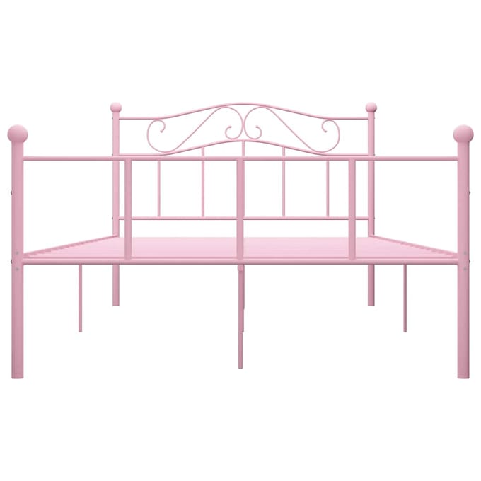 vidaXL - Bedframe - metaal - roze - 140x200 - cm