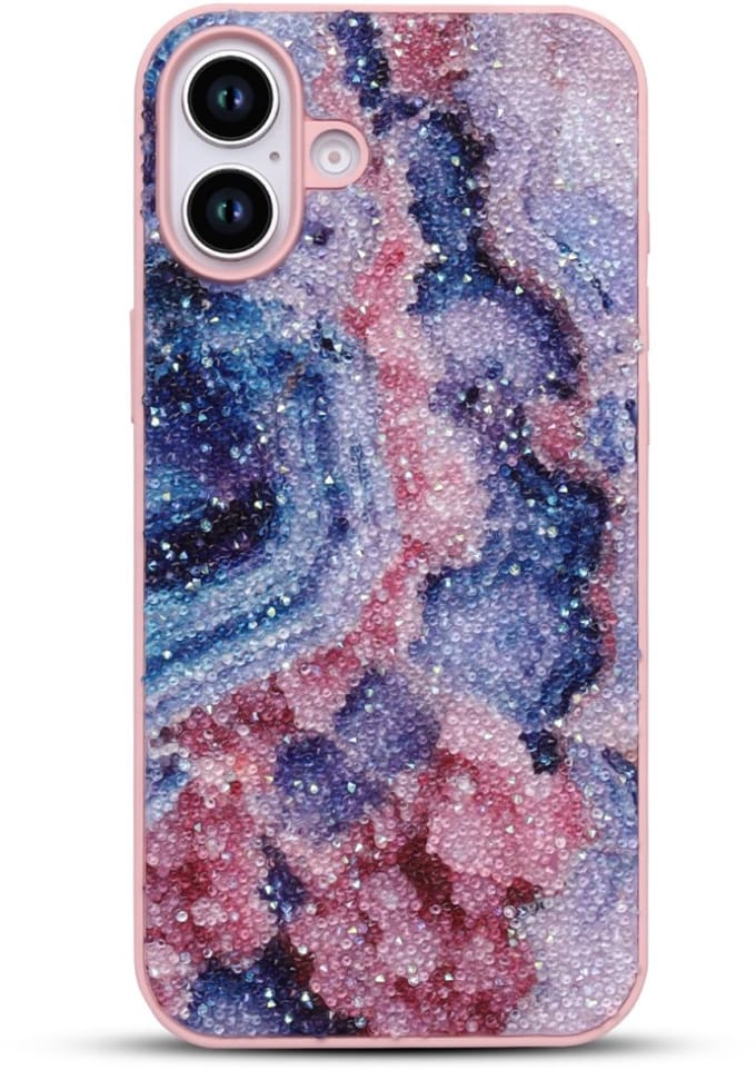 Cityhoesje - Backcover - iPhone 17 - Glitter - Blauw Roze