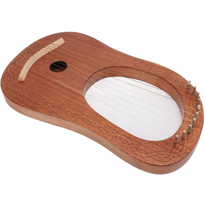 Lyre Harp Lyrisch 10 Snaren Draagbaar Mini Formaat Harp met Stemmingssleutel voor Beginner brown