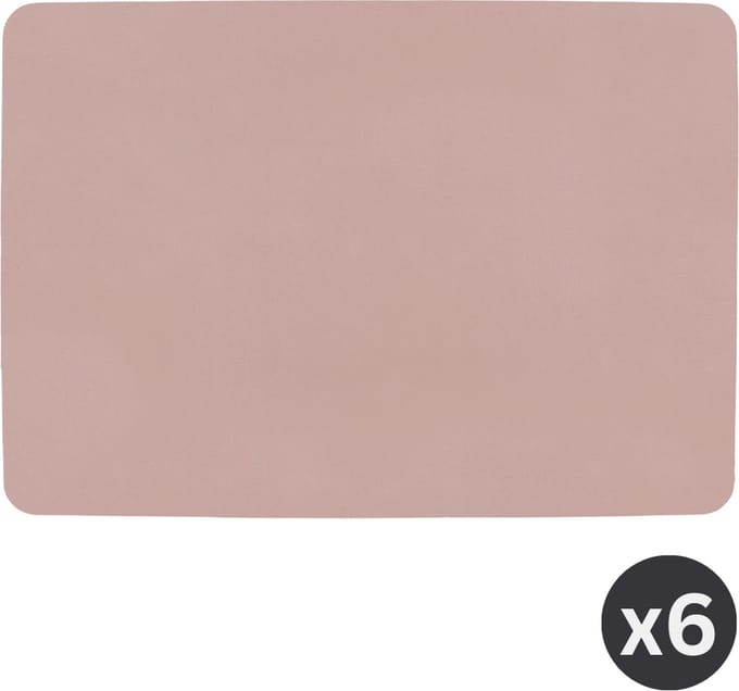 ZICZAC - Placemat TOGO - SET/6 - Dubbelzijdig - Kunstleer - 33x45 cm, mauve