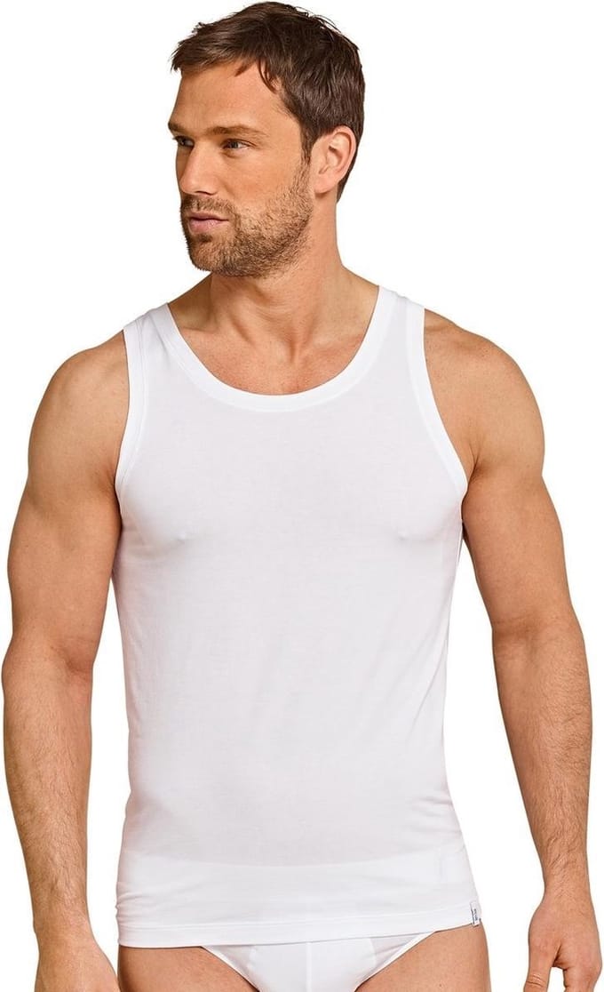 SCHIESSER Long Life Soft singlet (1-pack) - heren shirt mouwloos wit