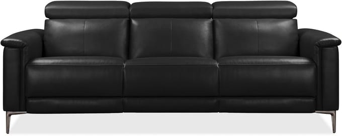 Lund-Sofa - 3-zits - 2 Elektrische Relax - Zwart PU