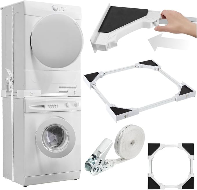 Universele Stapelkit voor Wasmachine en Droger - Ruimtebesparend Verbindingsframe