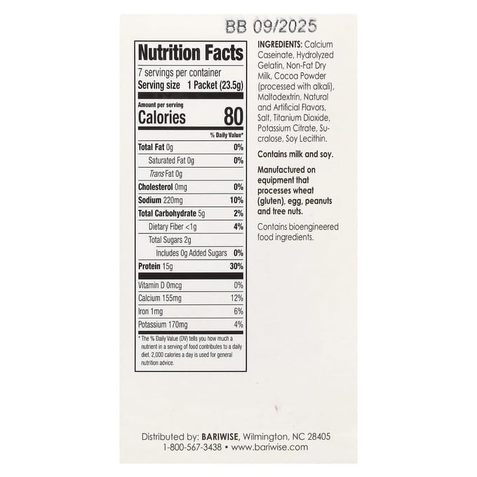 BariWise, Chocolat Chaud Protéiné, Amaretto, 7 sachets, 0,83 oz (23,5 g) chaque