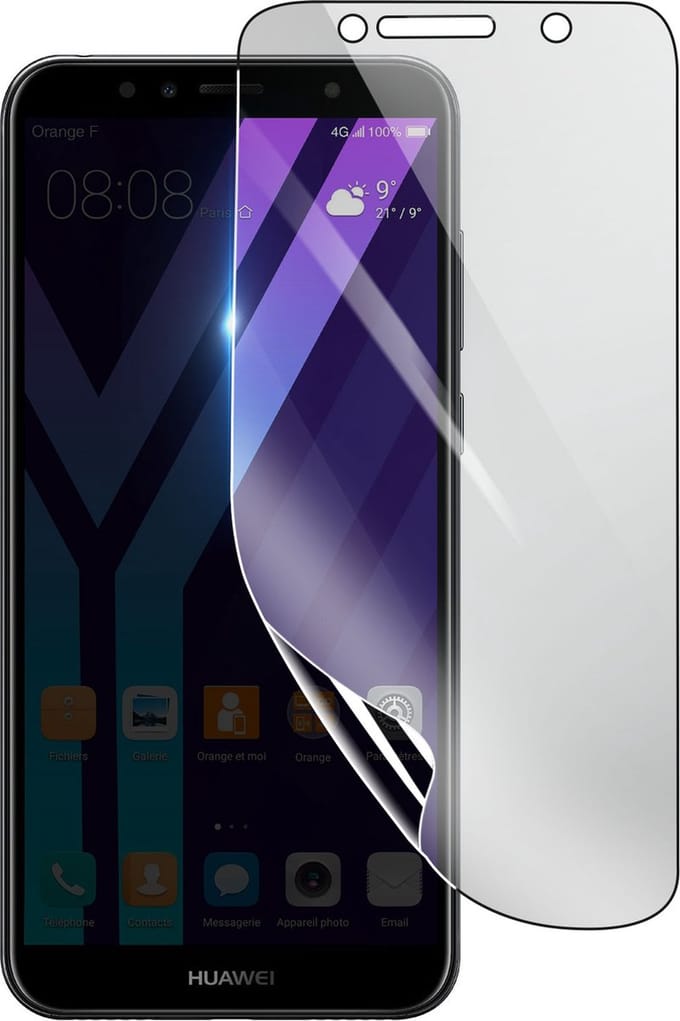 3mk, Geschikt voor Huawei Y6 2018, Schokbestendige Hydrogel Screenprotector, Transparant