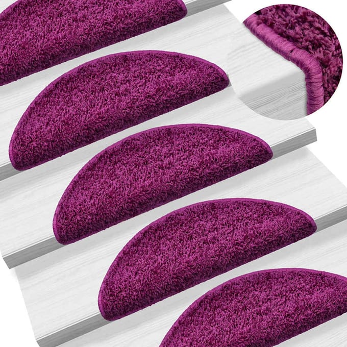 vidaXL - Trapmatten - 10 - st - 56x17x3 - cm - Violet - Halfrond