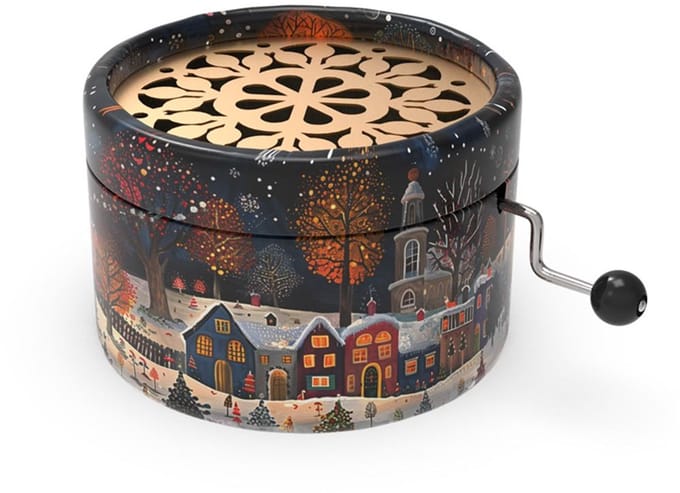 Belle Lurette muziekdoosje kerst Rondo109 met kerstdorp melodie.