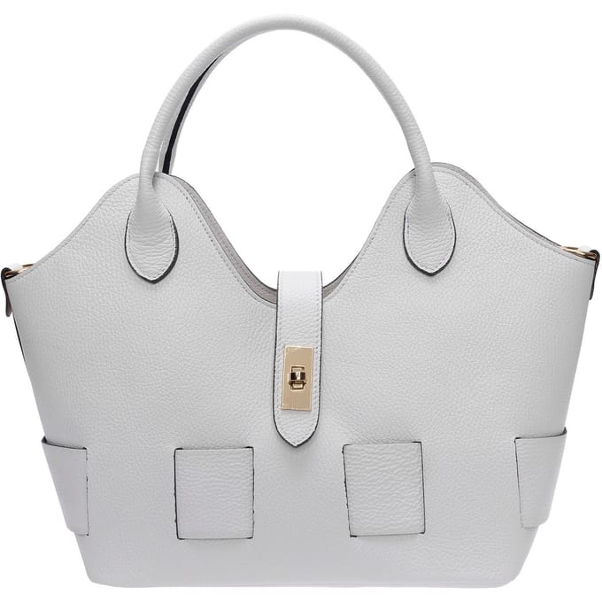 Roberta M Wit Rundleer Tas
