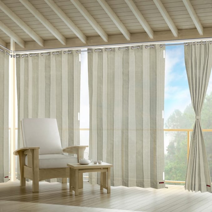 Buiten gordijn 220x137cm Sahara sand overkapping en veranda