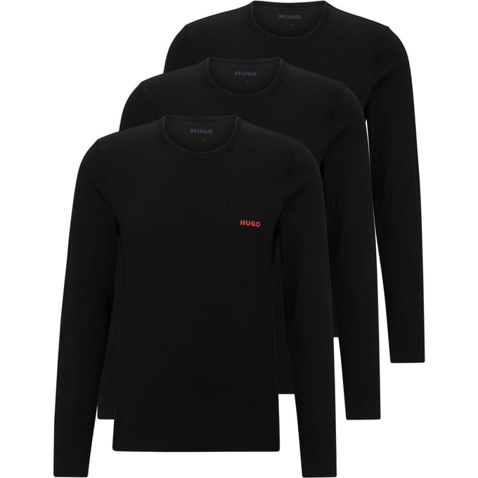 Regular fit shirt met lange mouwen van puur katoen in set van 3