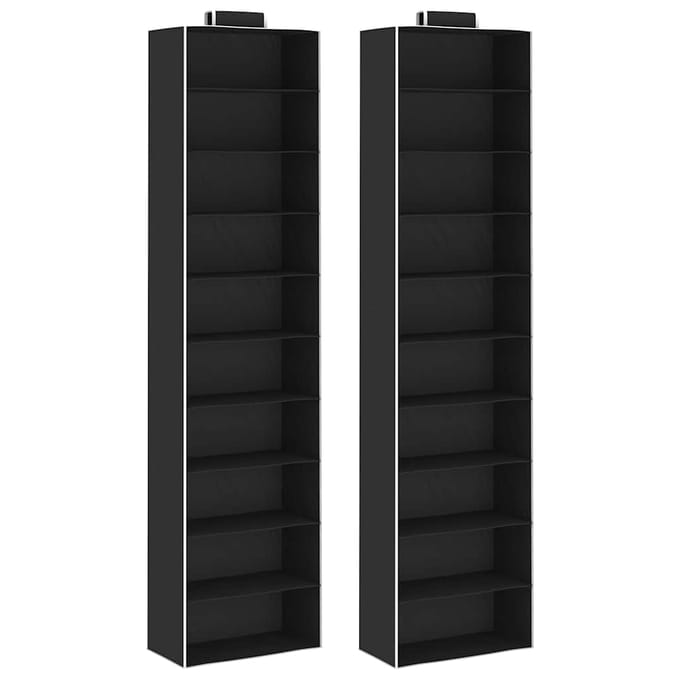 vidaXL - Kledingorganisers - hangend - 2 - st - met - 10 - schappen - stof