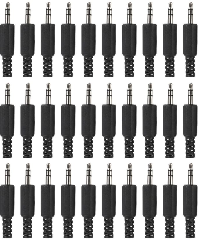Dailygoods - 30 Stuks 3,5 mm Stereo Vervangende Reparatiepluggen