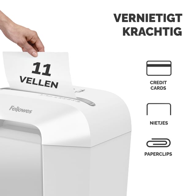 Papiervernietiger Fellowes Powershred® LX70, afvalbak, P-4, deeltjesvernietiger, wit