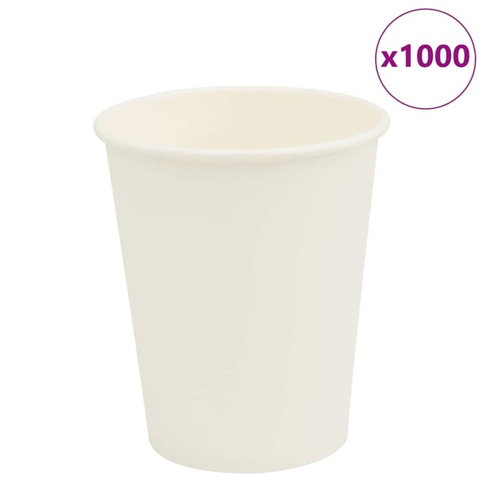 vidaXL - Papieren - koffiekopjes - 1000 - st - 8oz - 200 - ml - wit