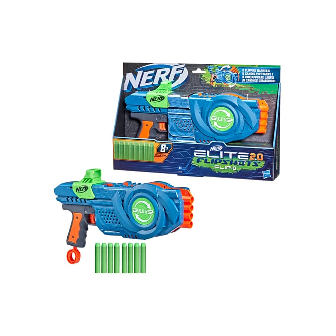 Hasbro Nerf Elite 2.0 Flipshots 8 Blaster (blauw, kunststof, 8 - 10 jaar)