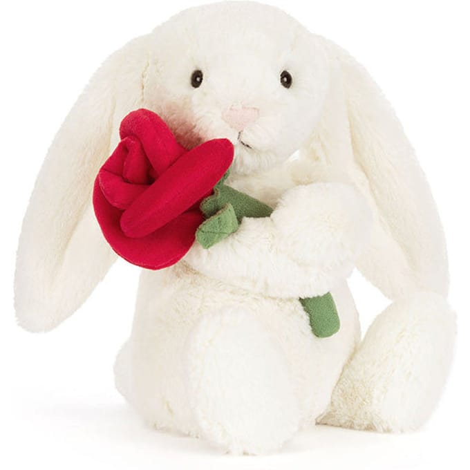 Jellycat knuffel bunny cream with Rose