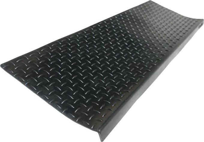 Diamantplaat antislip rubberen trapmatten - 6 stuks zwart