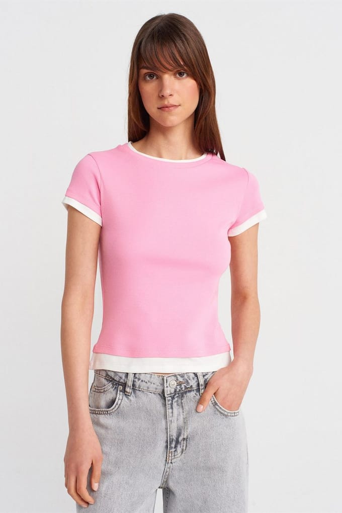 Dames Slim Fit Katoenen Crew Neck T-Shirt