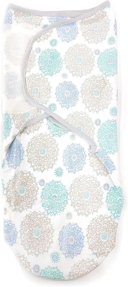 Verstelbare Swaddle Deken Blauwe Bloemenprint 3-6 Maanden