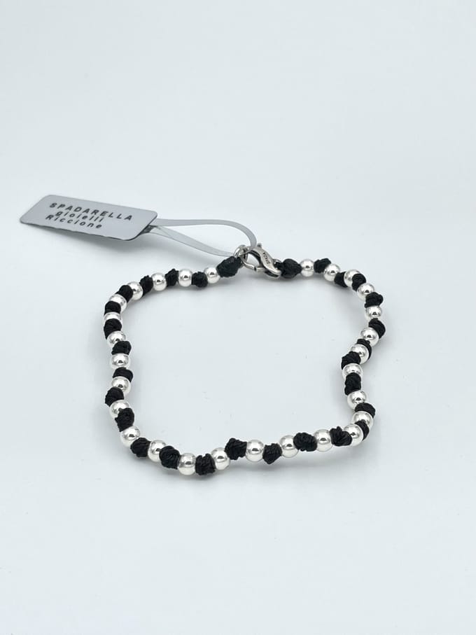 Spadarella Gioielli - SPBR02 - Armband - 925 Zilver - 4mm - Black 4000 - 19 Cm