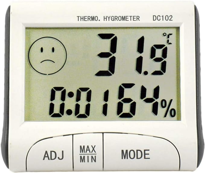Digitale Hygrometer en Thermometer met LCD en Klokfunctie