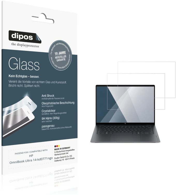 dipos – 2x Pantserfolie geschikt voor HP OmniBook Ultra 14-kd0771ngx | 9H Screenprotector